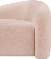 Kali 86" Faux Shearling Teddy Fabric Upholstered Sofa in Pink - 186Pink-S