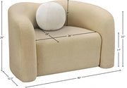 Kali Faux Shearling Teddy Fabric Upholstered Chair in Beige - 186Beige-C