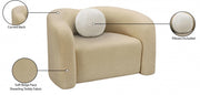Kali Faux Shearling Teddy Fabric Upholstered Chair in Beige - 186Beige-C