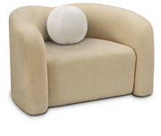 Kali Faux Shearling Teddy Fabric Upholstered Chair in Beige - 186Beige-C