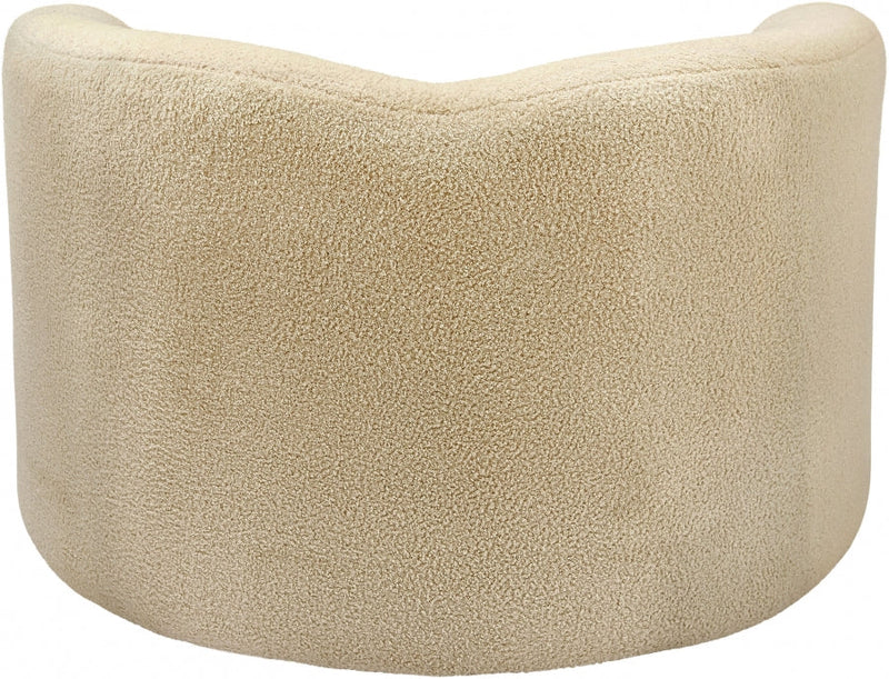Kali Faux Shearling Teddy Fabric Upholstered Chair in Beige - 186Beige-C