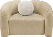 Kali Faux Shearling Teddy Fabric Upholstered Chair in Beige - 186Beige-C