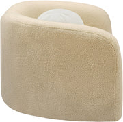 Kali Faux Shearling Teddy Fabric Upholstered Chair in Beige - 186Beige-C