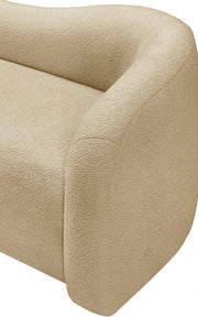 Kali Faux Shearling Teddy Fabric Upholstered Chair in Beige - 186Beige-C
