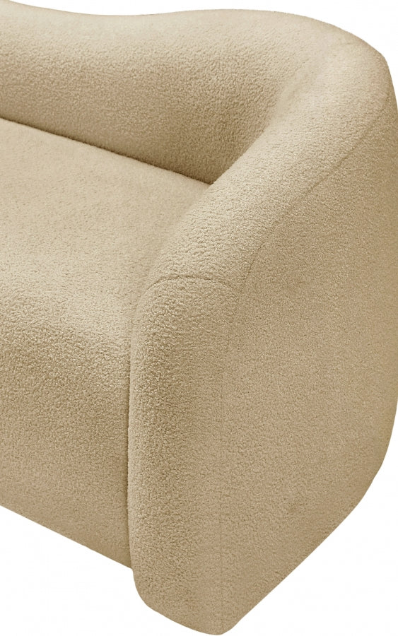 Kali Faux Shearling Teddy Fabric Upholstered Chair in Beige - 186Beige-C