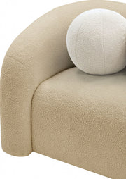 Kali Faux Shearling Teddy Fabric Upholstered Chair in Beige - 186Beige-C