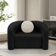 Kali Faux Shearling Teddy Fabric Upholstered Chair in Black - 186Black-C