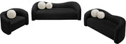 Kali Faux Shearling Teddy Fabric Upholstered Chair in Black - 186Black-C