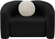 Kali Faux Shearling Teddy Fabric Upholstered Chair in Black - 186Black-C