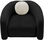 Kali Faux Shearling Teddy Fabric Upholstered Chair in Black - 186Black-C