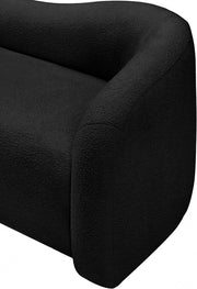 Kali Faux Shearling Teddy Fabric Upholstered Chair in Black - 186Black-C