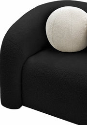 Kali Faux Shearling Teddy Fabric Upholstered Chair in Black - 186Black-C