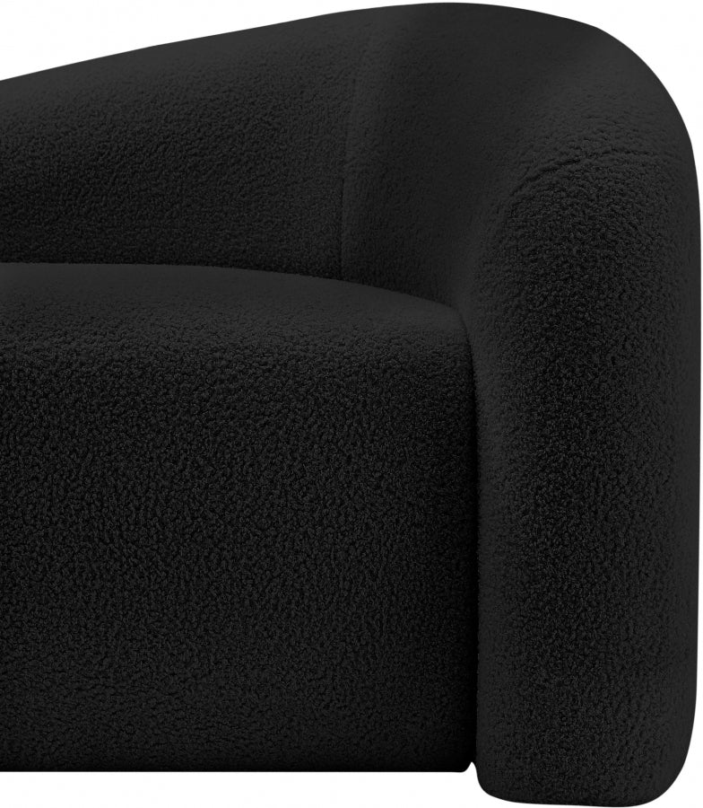 Kali Faux Shearling Teddy Fabric Upholstered Chair in Black - 186Black-C