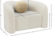 Kali Faux Shearling Teddy Fabric Upholstered Chair in Cream - 186Cream-C