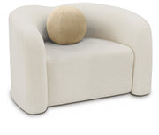 Kali Faux Shearling Teddy Fabric Upholstered Chair in Cream - 186Cream-C