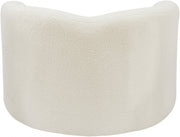 Kali Faux Shearling Teddy Fabric Upholstered Chair in Cream - 186Cream-C