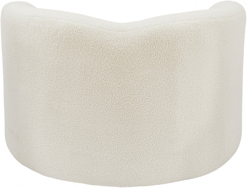 Kali Faux Shearling Teddy Fabric Upholstered Chair in Cream - 186Cream-C