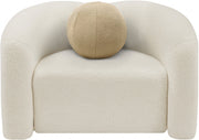 Kali Faux Shearling Teddy Fabric Upholstered Chair in Cream - 186Cream-C