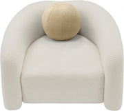 Kali Faux Shearling Teddy Fabric Upholstered Chair in Cream - 186Cream-C