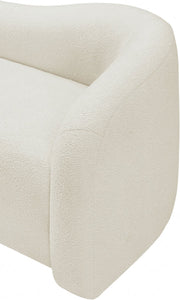 Kali Faux Shearling Teddy Fabric Upholstered Chair in Cream - 186Cream-C