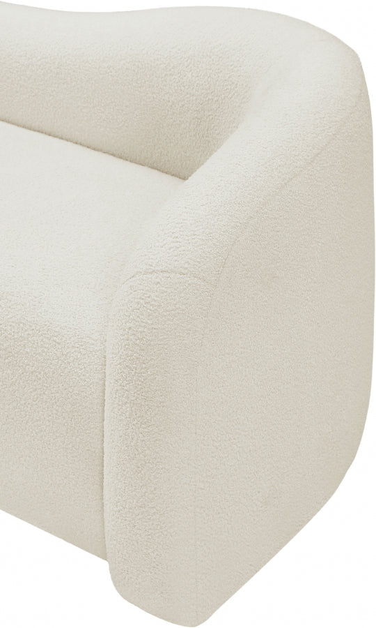 Kali Faux Shearling Teddy Fabric Upholstered Chair in Cream - 186Cream-C