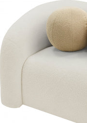 Kali Faux Shearling Teddy Fabric Upholstered Chair in Cream - 186Cream-C