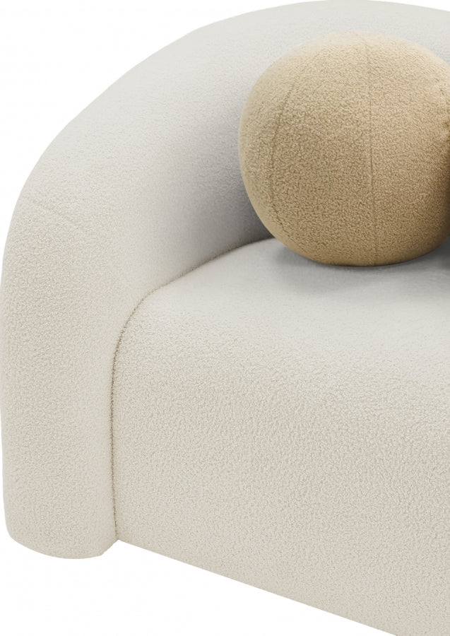 Kali Faux Shearling Teddy Fabric Upholstered Chair in Cream - 186Cream-C