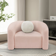 Kali Faux Shearling Teddy Fabric Upholstered Chair in Pink - 186Pink-C