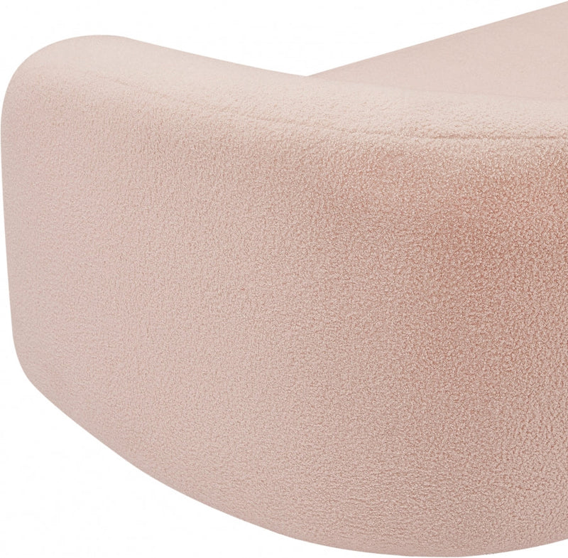 Kali Faux Shearling Teddy Fabric Upholstered Chair in Pink - 186Pink-C