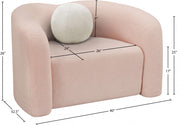 Kali Faux Shearling Teddy Fabric Upholstered Chair in Pink - 186Pink-C