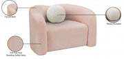 Kali Faux Shearling Teddy Fabric Upholstered Chair in Pink - 186Pink-C