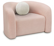 Kali Faux Shearling Teddy Fabric Upholstered Chair in Pink - 186Pink-C