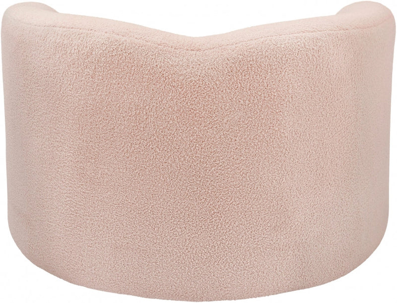 Kali Faux Shearling Teddy Fabric Upholstered Chair in Pink - 186Pink-C