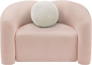Kali Faux Shearling Teddy Fabric Upholstered Chair in Pink - 186Pink-C