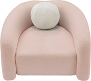 Kali Faux Shearling Teddy Fabric Upholstered Chair in Pink - 186Pink-C