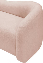 Kali Faux Shearling Teddy Fabric Upholstered Chair in Pink - 186Pink-C