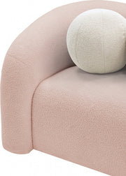 Kali Faux Shearling Teddy Fabric Upholstered Chair in Pink - 186Pink-C