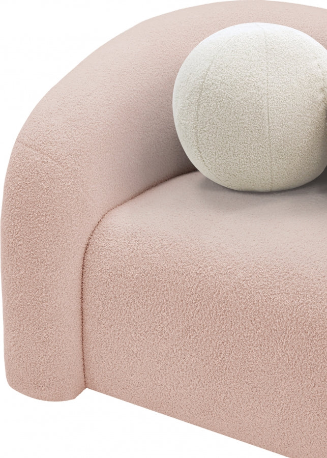 Kali Faux Shearling Teddy Fabric Upholstered Chair in Pink - 186Pink-C