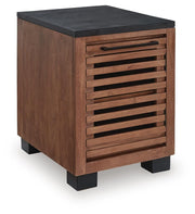 Kallari Warm Brown/Black Chairside End Table - T737-7