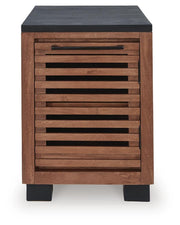 Kallari Warm Brown/Black Chairside End Table - T737-7