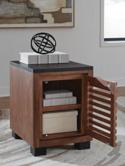 Kallari Warm Brown/Black Chairside End Table - T737-7