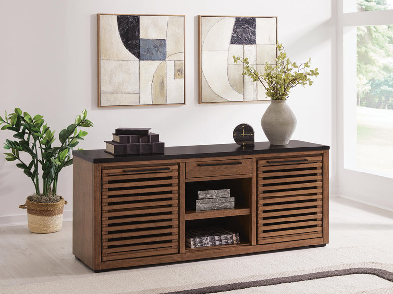 Kallari Warm Brown/Black Credenza - H737-60
