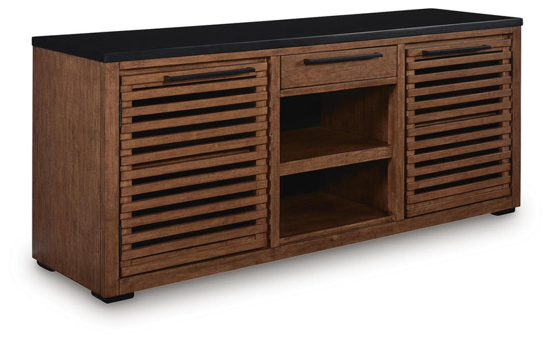 Kallari Warm Brown/Black Credenza - H737-60