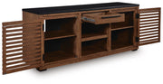 Kallari Warm Brown/Black Credenza - H737-60