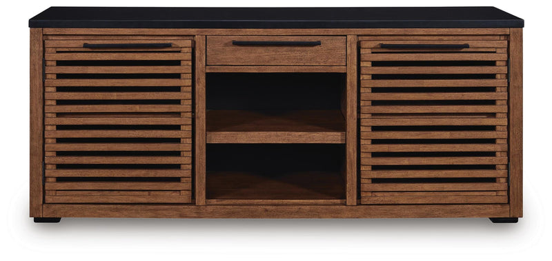 Kallari Warm Brown/Black Credenza - H737-60