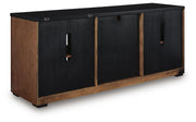 Kallari Warm Brown/Black Credenza - H737-60