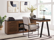 Kallari Warm Brown/Black Credenza with Desk Return - H737H1