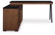 Kallari Warm Brown/Black Credenza with Desk Return - H737H1
