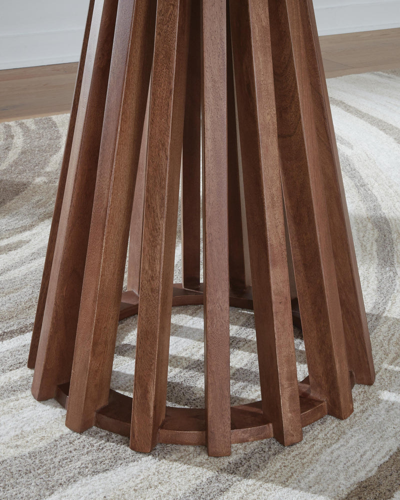 Kallari Warm Brown/Black End Table - T737-6