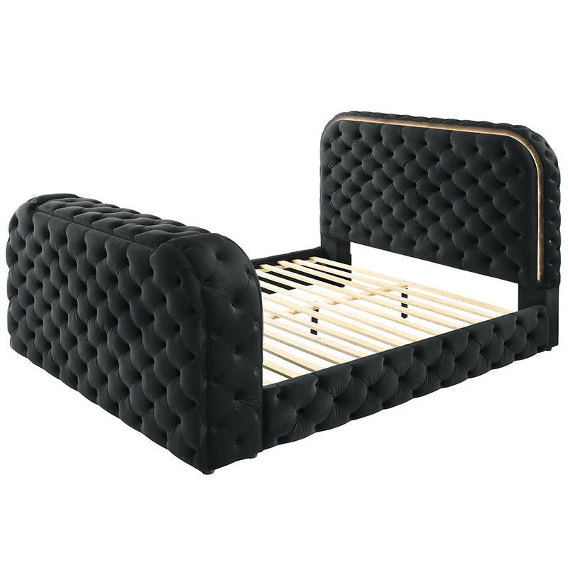 Kana Eastern King Bed w/LED, Fireplace & TV Stand - BD03121EK